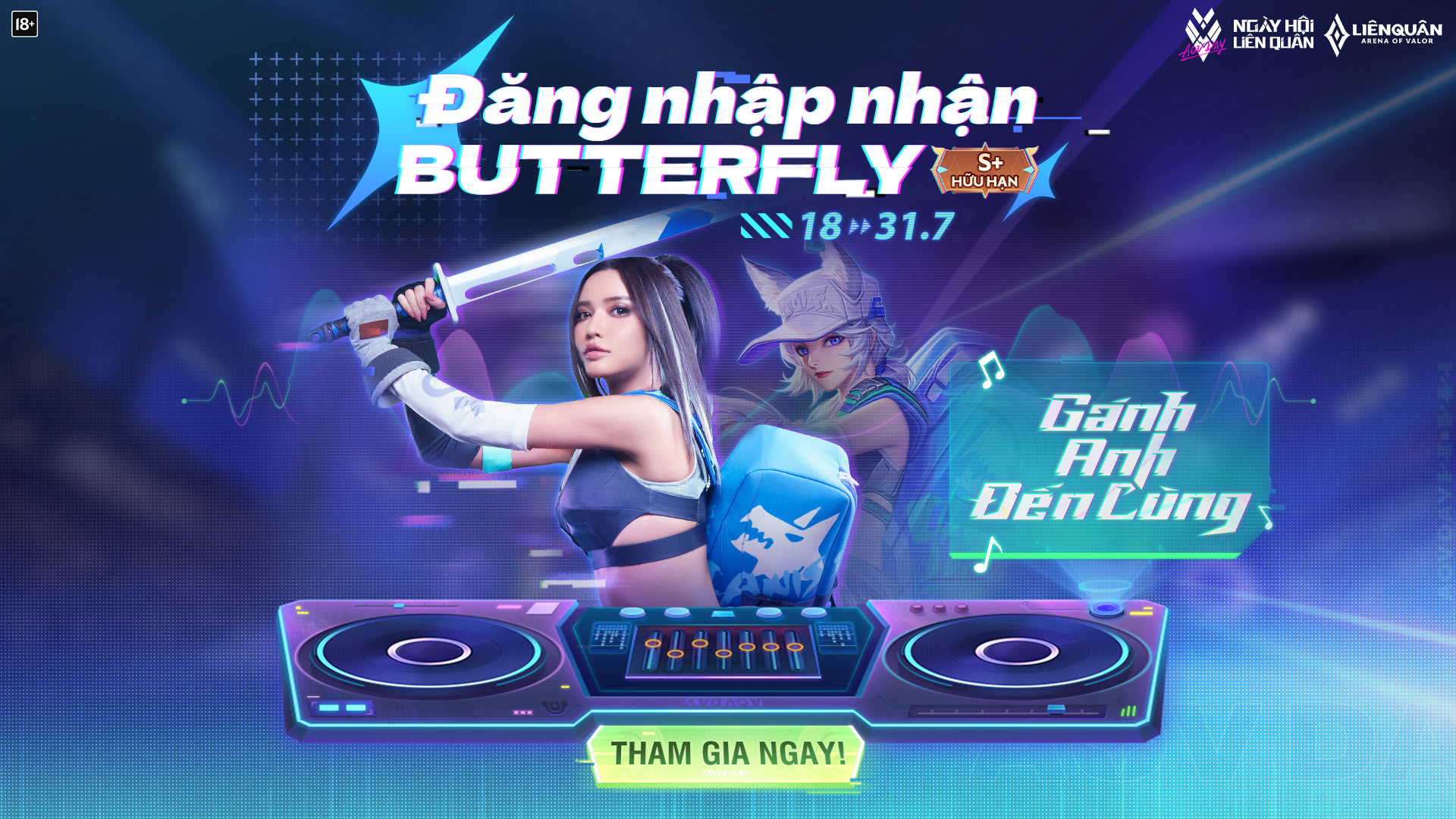 sự kiện đăng nhập nhận butterfly gánh anh