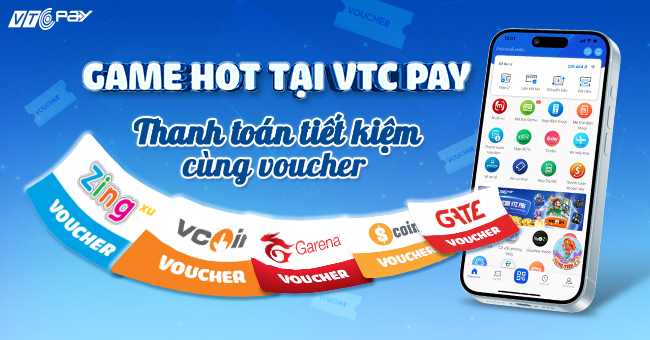 thẻ game với nhiều voucher từ VTC PAY