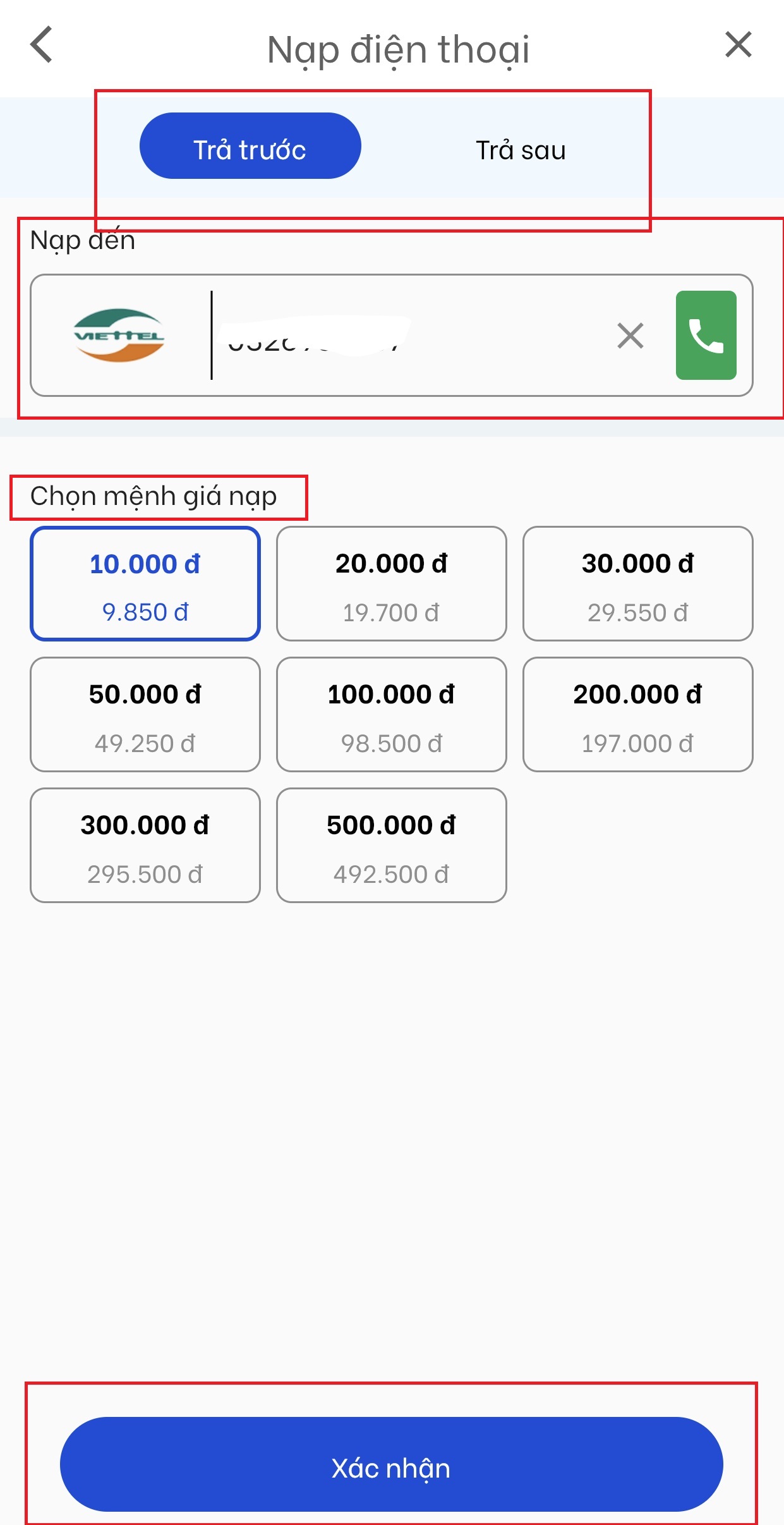 cách nạp điện thoại cho người khác bằng VTC Pay 