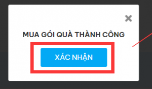 Xác nhận mua gói nạp thành công 