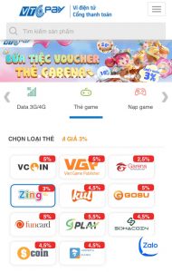 Hướng dẫn mua thẻ Zing với VTCPAY