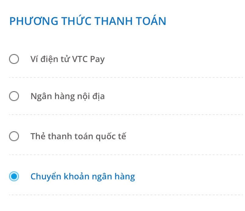 Cách mua thẻ Zing bằng VTCPAY