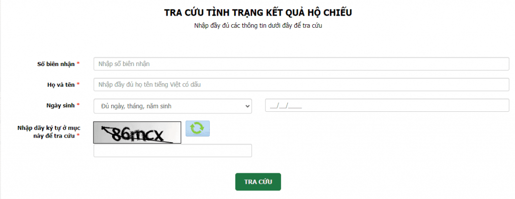 Tra cứu hộ chiếu online 