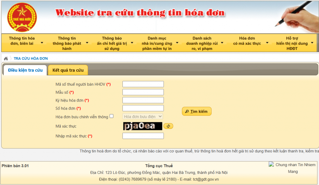 cách tra cứu hóa đơn điện tử