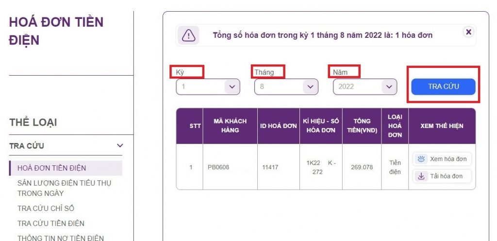 hóa đơn điện tử evn hcm