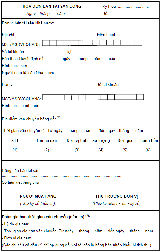 mẫu hóa đơn bán hàng