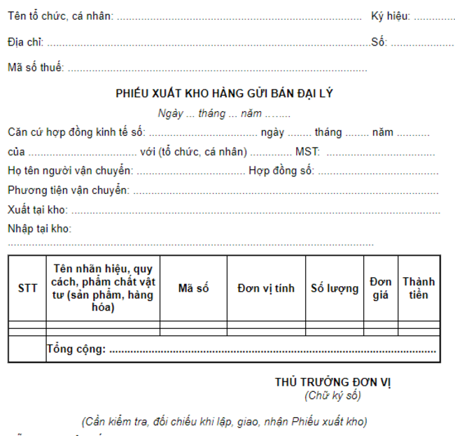 các mẫu hóa đơn điện tử thông dụng 