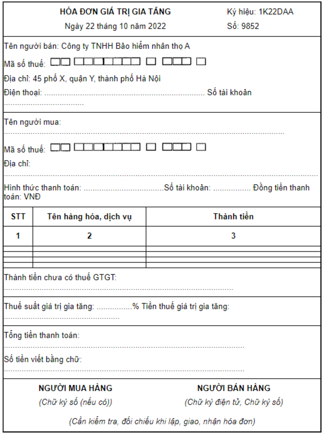 các mẫu hóa đơn điện tử thông dụng 