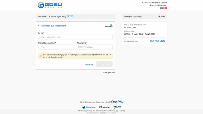 thẻ Gosu online 