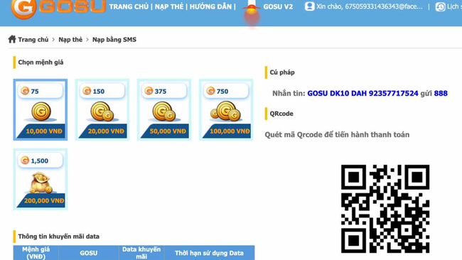nạp thẻ Gosu online 