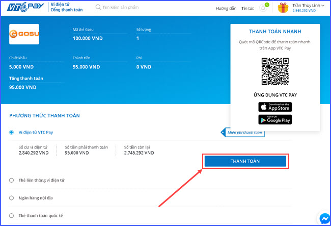 Mua thẻ Gosu online 