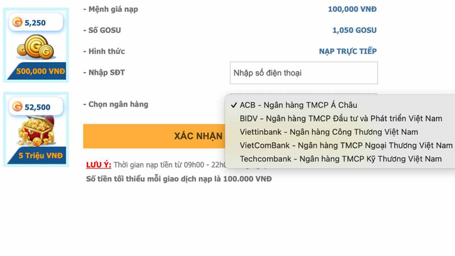 Mua thẻ Gosu online 