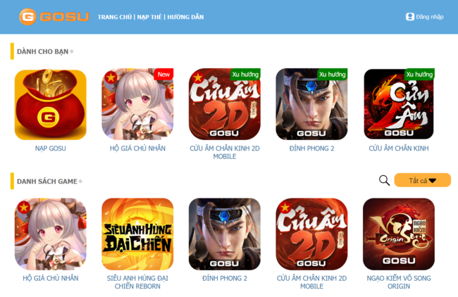 thẻ Gosu online 