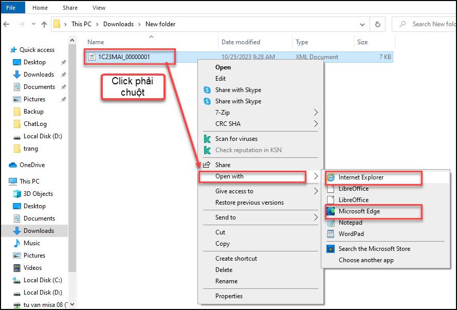 Cách mở file xml hóa đơn điện tử