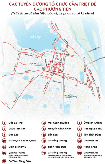 lịch cấm đường hà nội