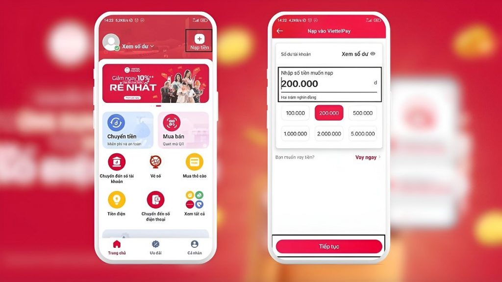 cách nạp tiền điện thoại viettel