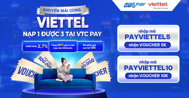Nạp Viettel qua VTC Pay