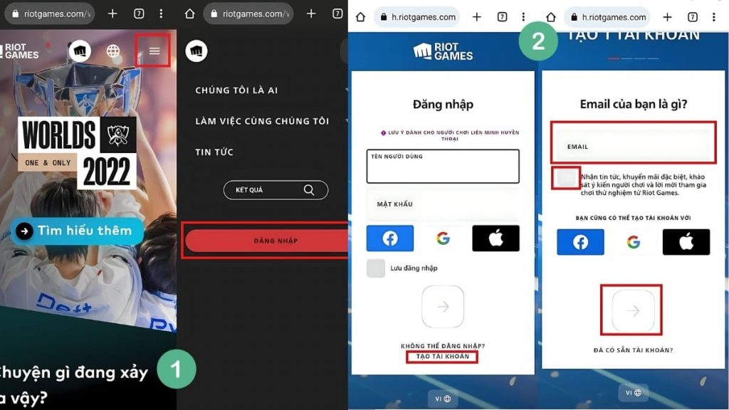 tạo tài khoản valorant
