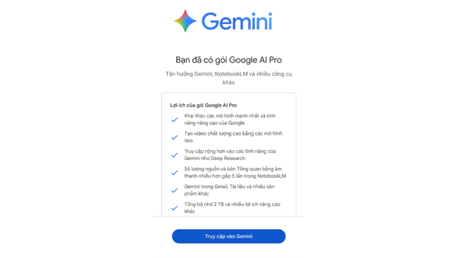  Google Gemini Pro cho sinh viên