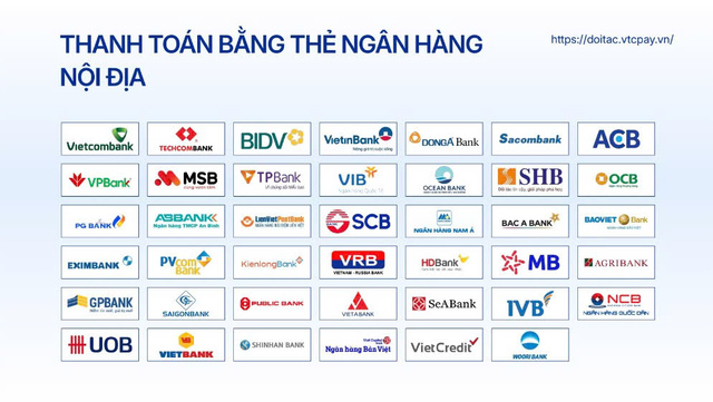 Thanh toán bằng thẻ ngân hàng nội địa