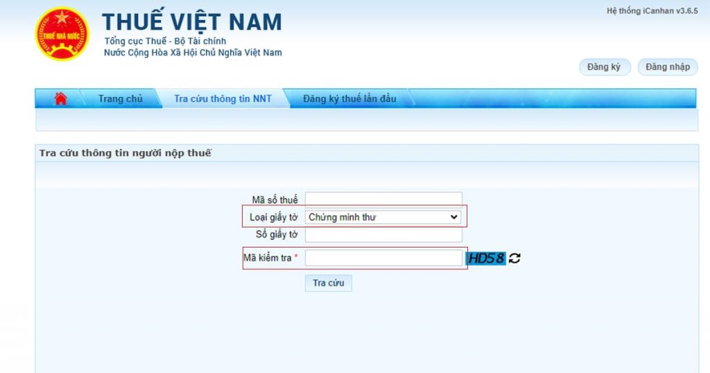 cách tra cứu mã số thuế bằng cccd