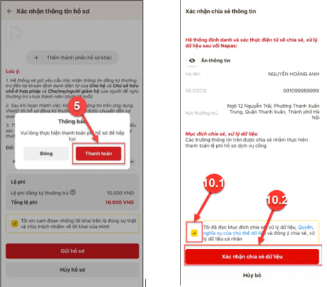 đăng ký tạm trú trên vneid