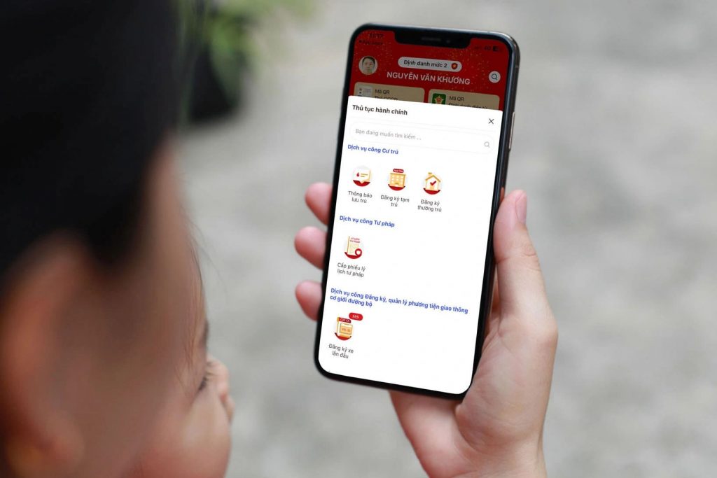 đăng ký tạm trú trên vneid