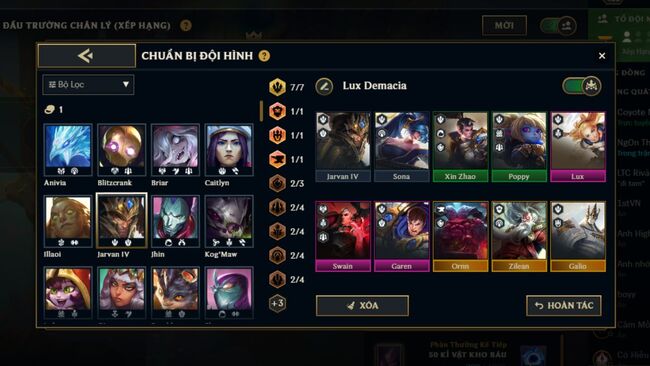 đội hình Lux Demacia DTCL mùa 16