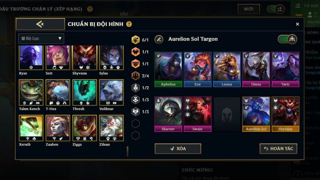 đội hình DTCL leo rank hiệu quả