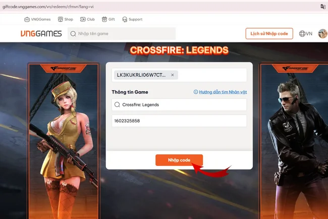 giftcode crossfire mới nhất