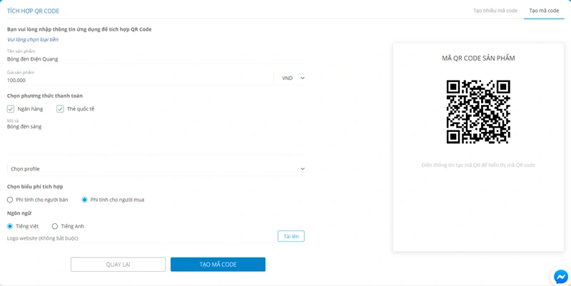 cách tạo qr thanh toán