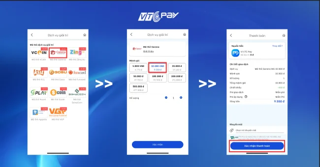 Nạp thẻ Garena VTC Pay