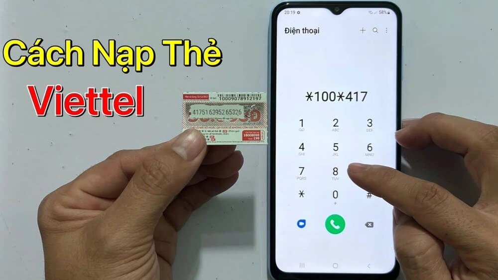 Cách nạp tiền điện thoại * 100 Viettel