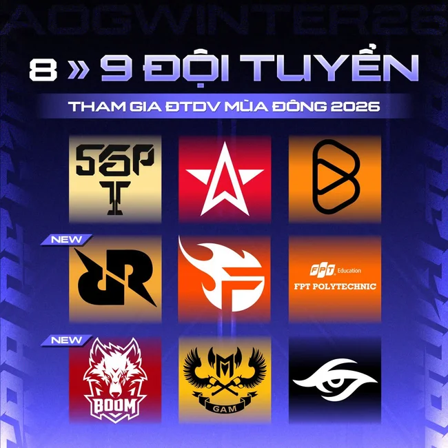 đội tuyển tham gia dtdv mùa đông 2026