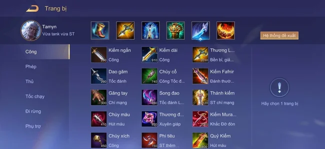 trang bị Tamyn Liên Quân 