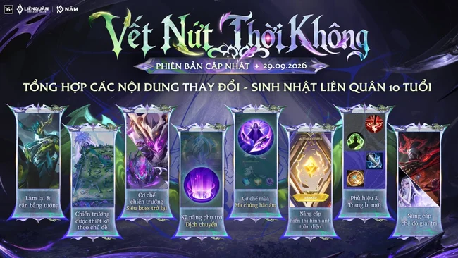 bản cập nhật Liên Quân mới nhất "Vết Nứt Thời Không"