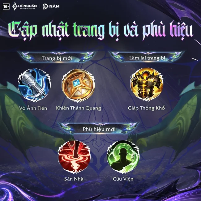 trang bị và phù hiệu trong vết nứt thời không
