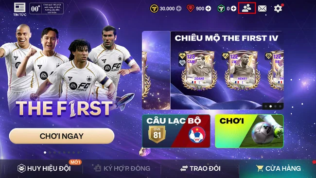 cách kết bạn trong FC Mobile VN