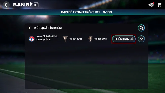 cách kết bạn trong FC Mobile VN