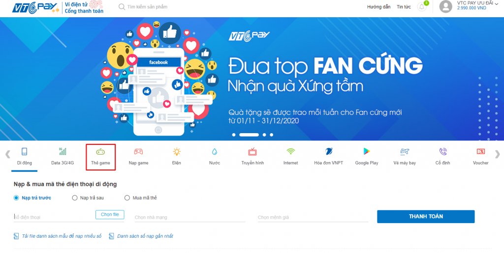 Thẻ Garena online