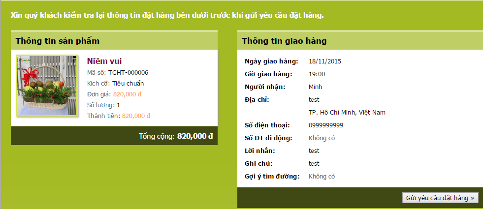 Huong dan dat hoa truc tuyen qua Cong thanh toan VTC Pay 6