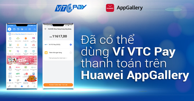thanh toán trên Huawei AppGallery bằng ví VTC Pay