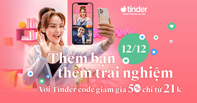 Tinder Gold - Tinder Plus giảm giá khủng 50% 12/12