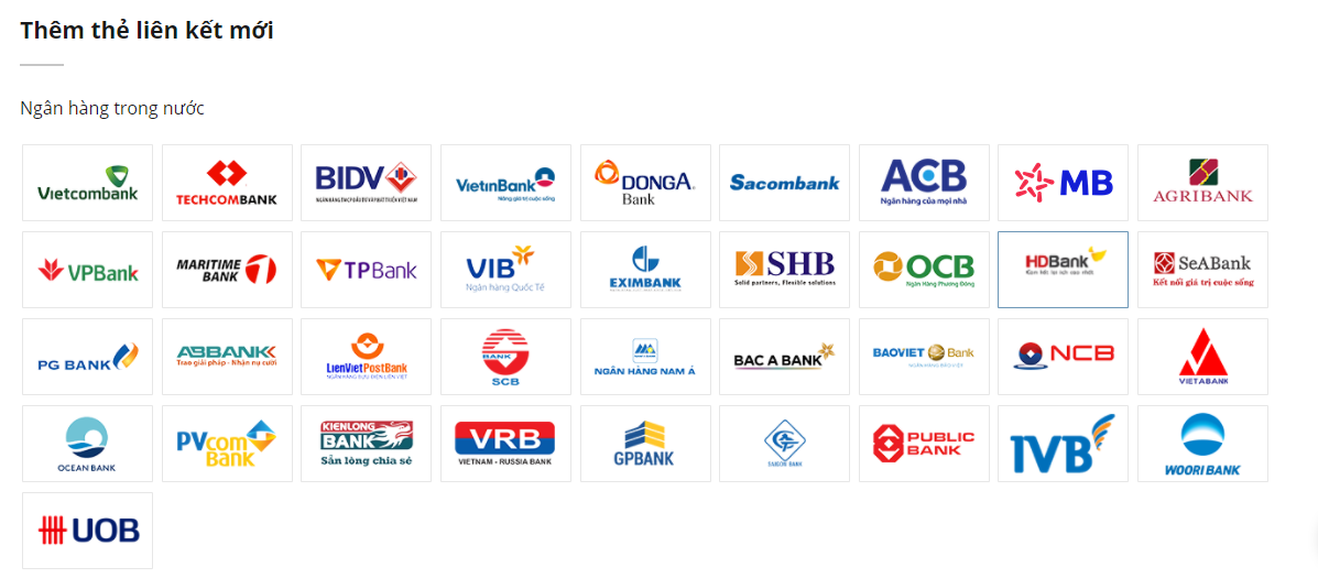 liên kết ví VTC Pay với HDBank